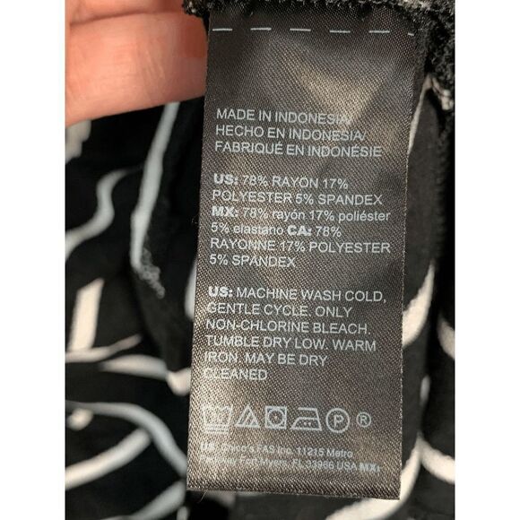 Chico's Women's Striped 3/4 Dolman Sleeve Round Neck Pullover T-Shirt 8/10 P - Picture 11 of 12